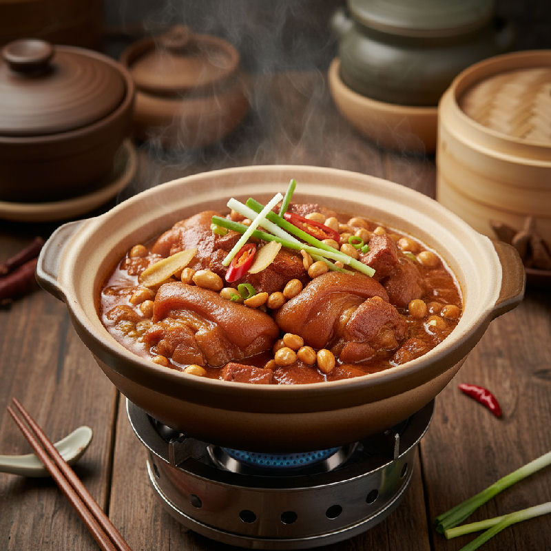 Braised Pork Hocks with Peanuts and Fermented Red Tofu