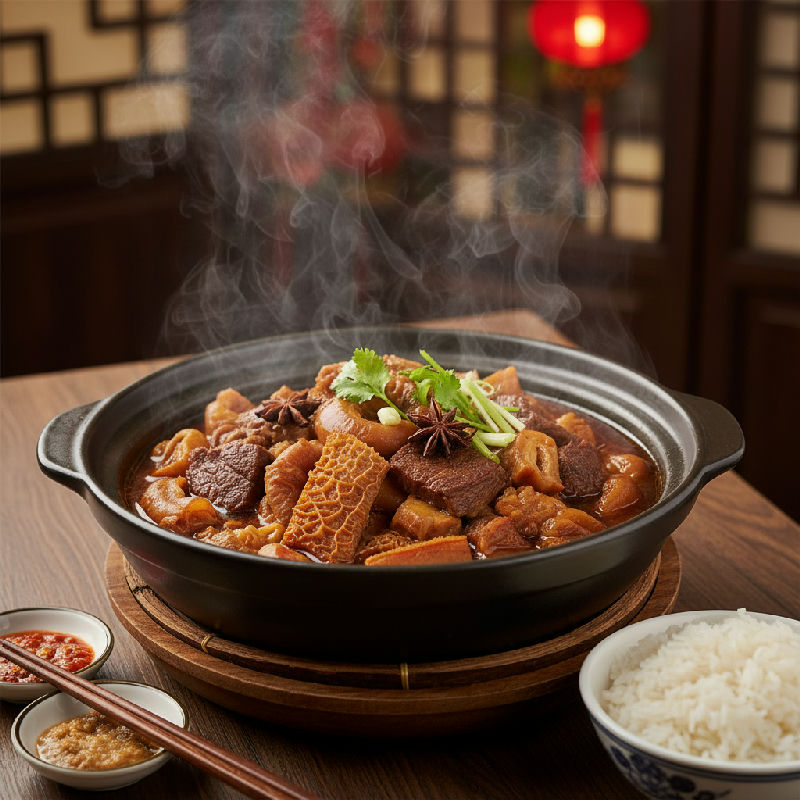 Braised Beef Offal Claypot