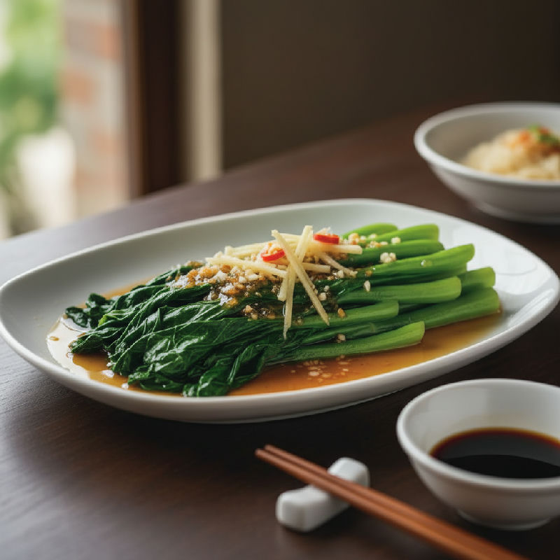 Blanched Gai Lan (Chinese Broccoli)