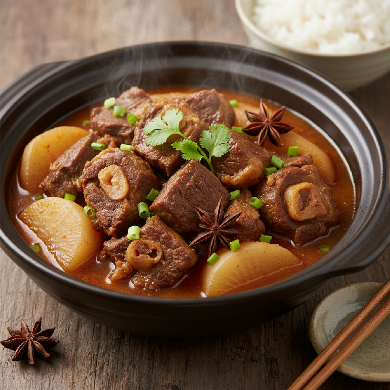 Braised Beef Shin with Chu Hou Paste and Radish