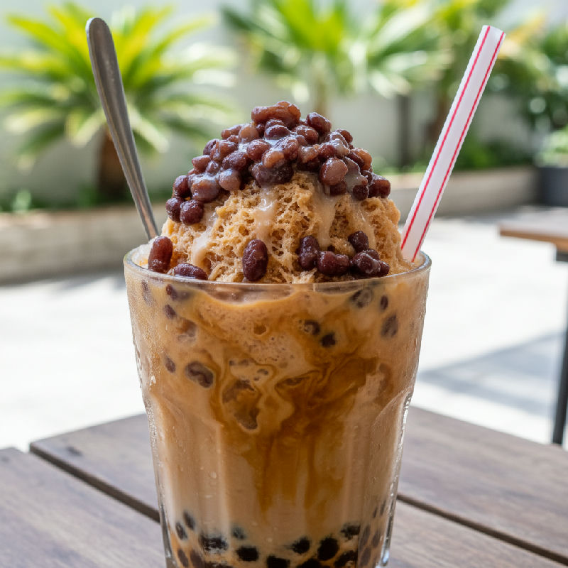 Milk Tea Red Bean Ice
