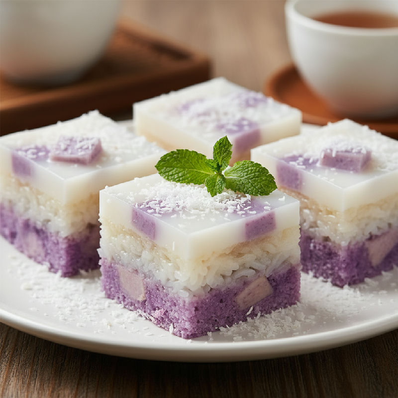 Taro and Glutinous Rice Pudding with Coconut Milk