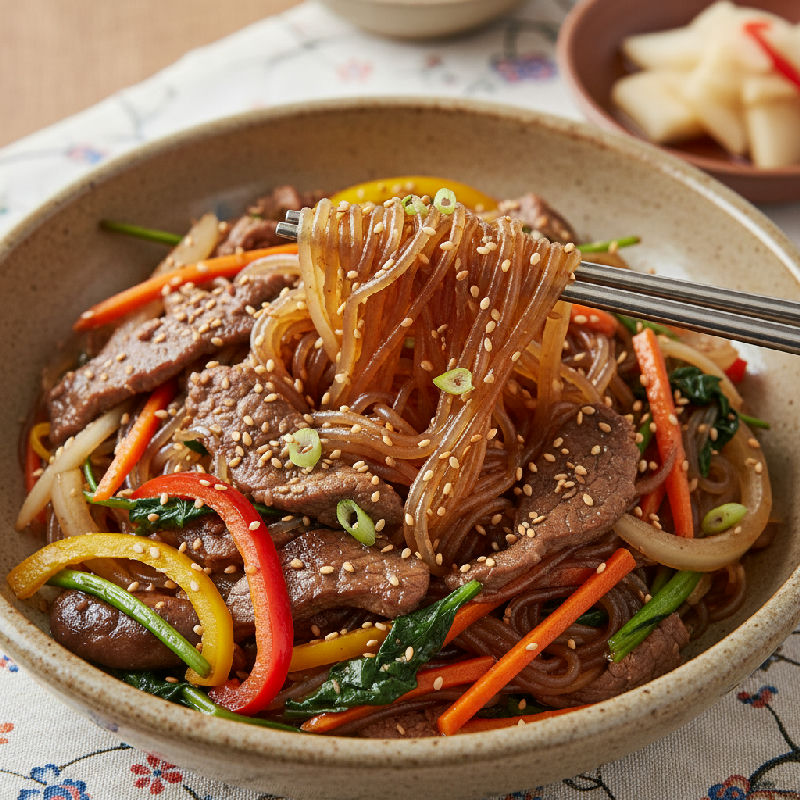 Japchae (Korean Glass Noodle Stir-fry)