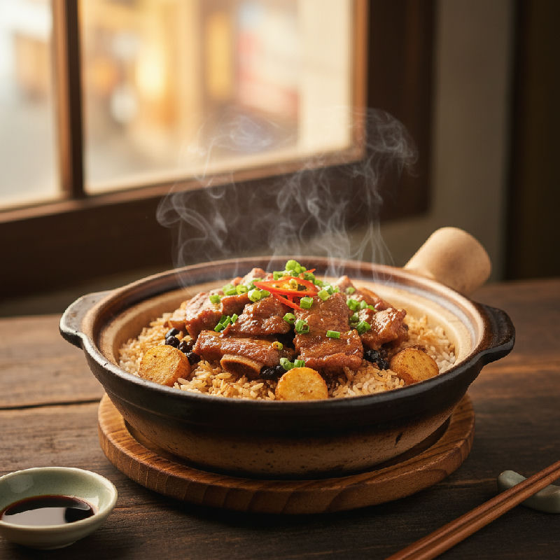 Steamed Pork Ribs Claypot Rice