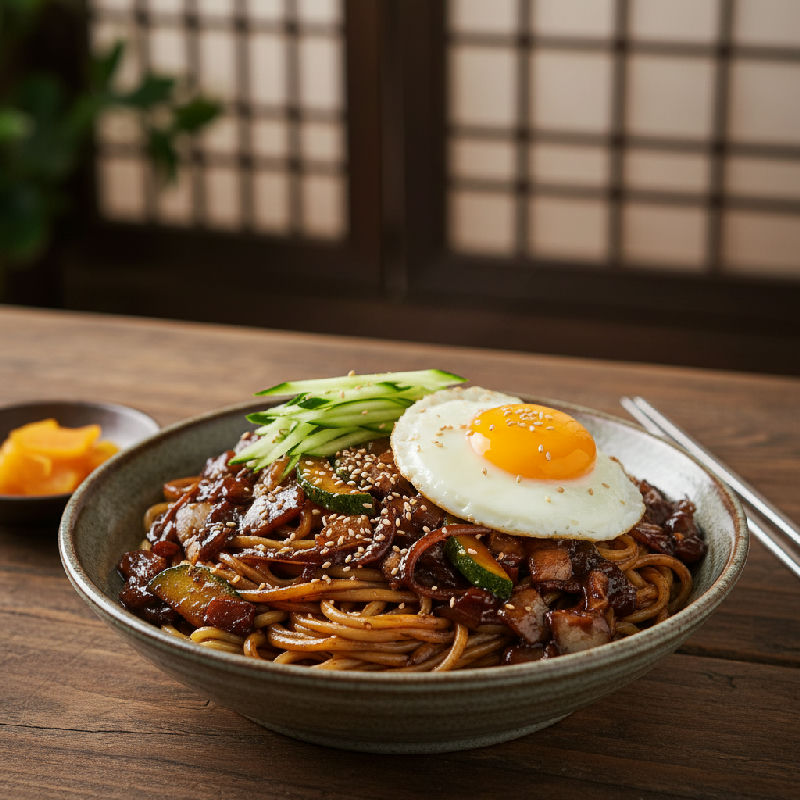 Jajangmyeon (Korean Black Bean Noodles)