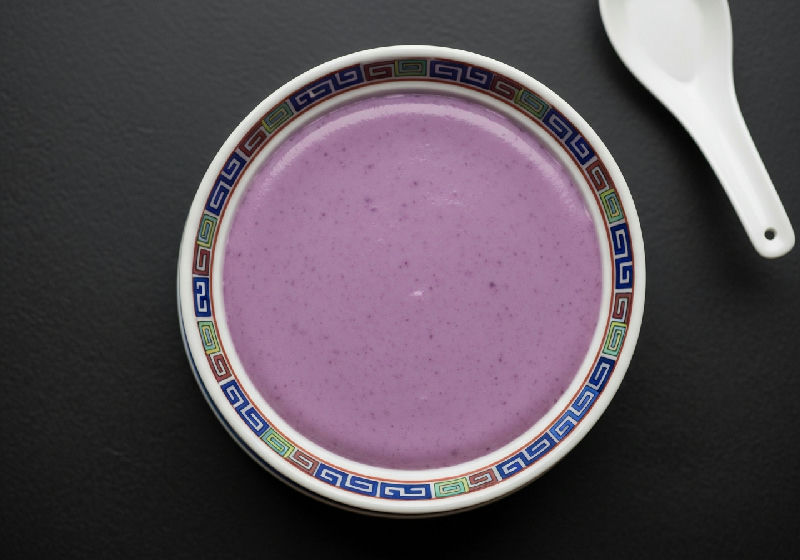 Steamed Purple Sweet Potato Milk Pudding