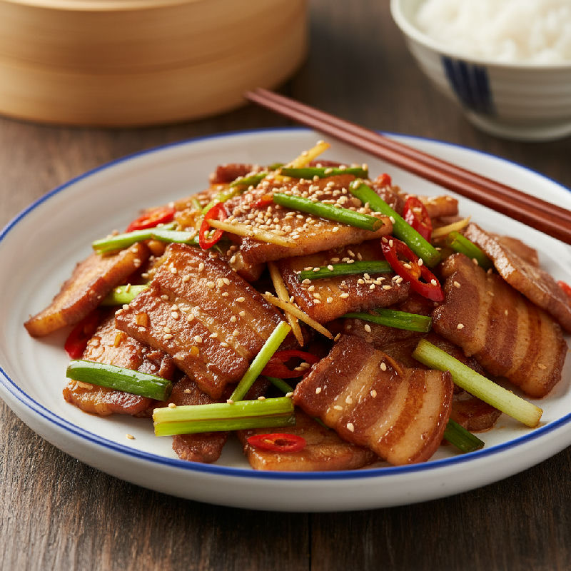 Stir-fried Pork Belly with Preserved Squid and Celery