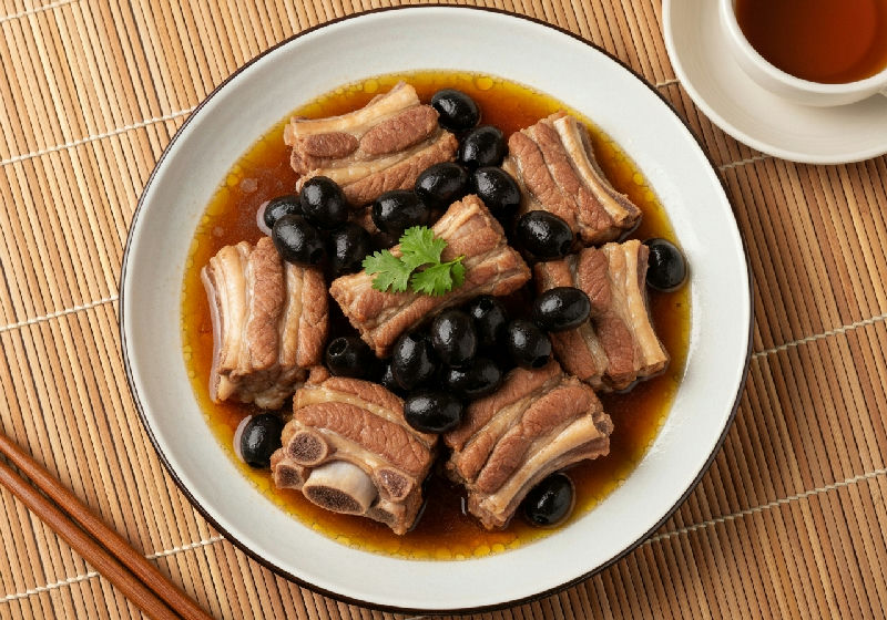 Steamed Pork Ribs with Preserved Black Olives