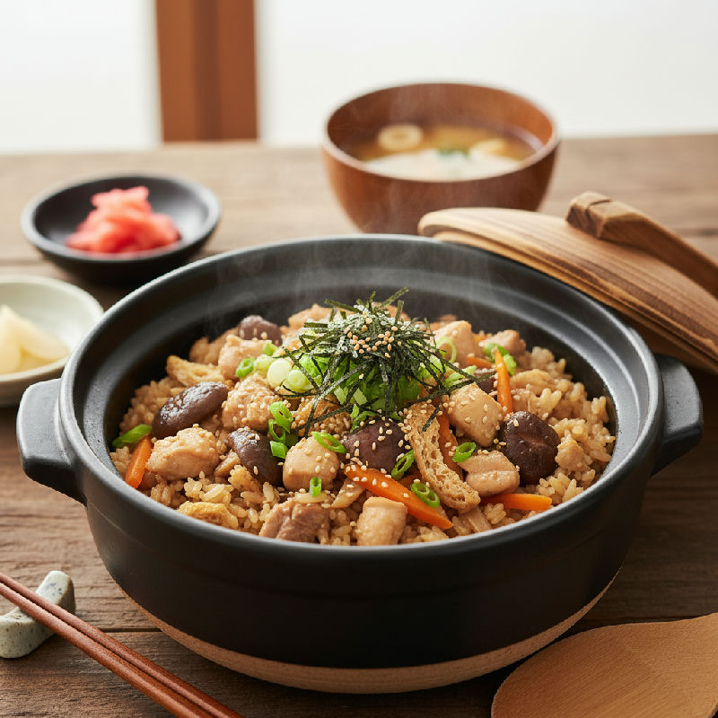 Chicken Takikomi Gohan (Japanese Mixed Rice with Chicken)