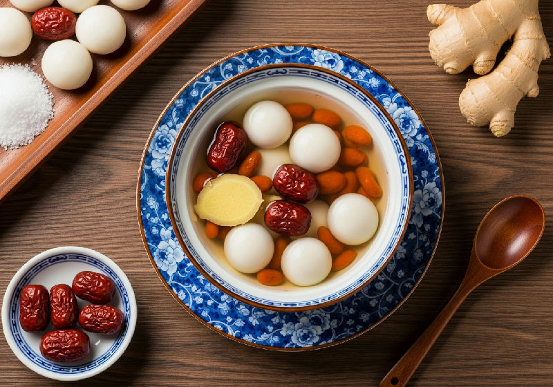 Red Date and Ginger Sweet Soup with Tangyuan