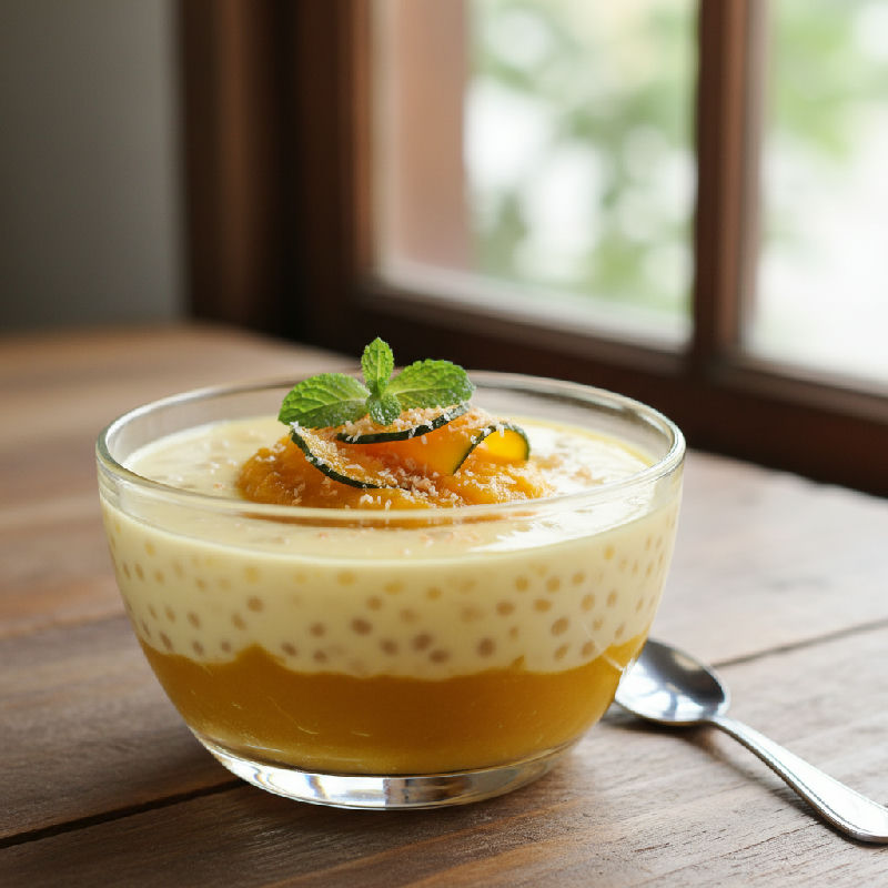 Steamed Pumpkin Sago Pudding