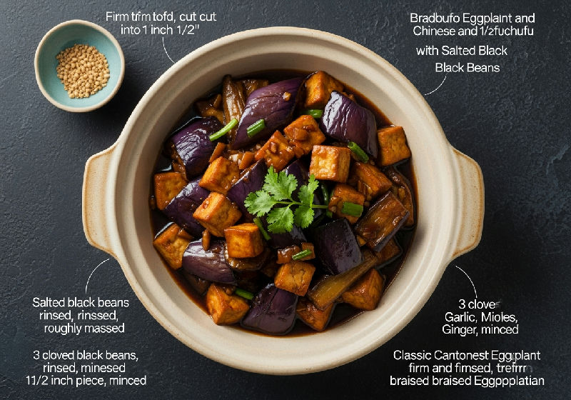Braised Eggplant and Firm Tofu with Salted Black Beans