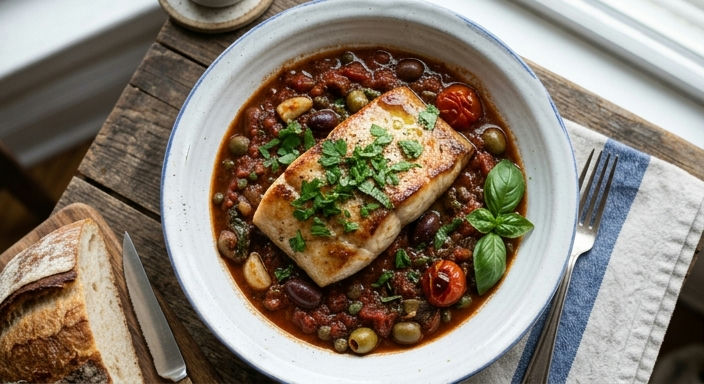 Tomato and Olive Braised Sablefish