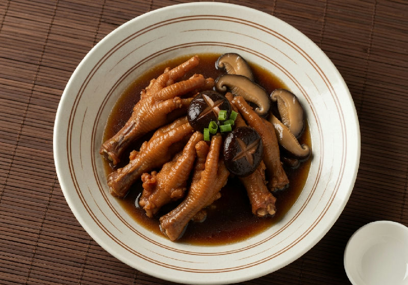Braised Chicken Feet with Abalone Sauce and Shiitake Mushrooms