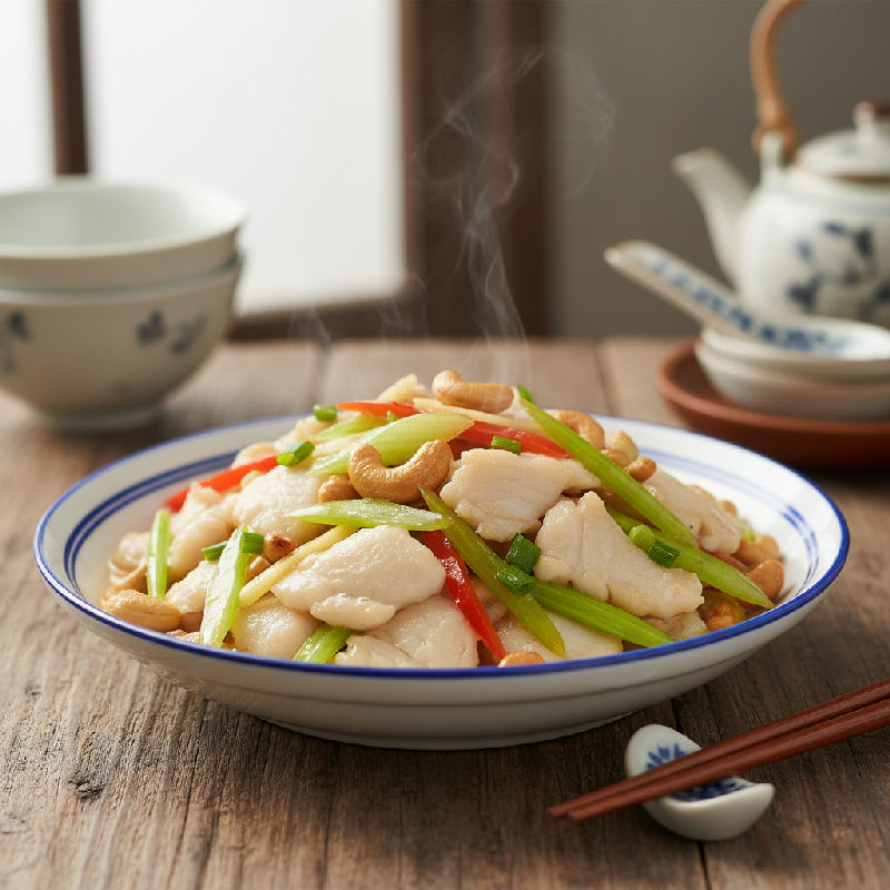 Stir-fried Fish Fillet with Celery and Cashew Nuts