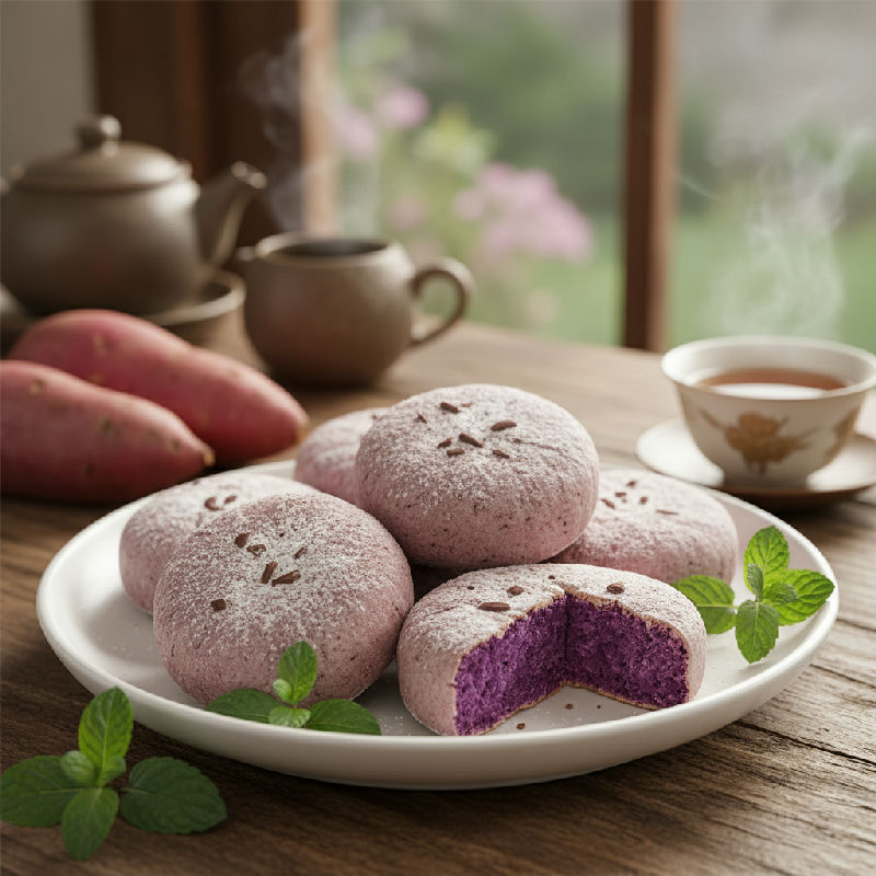 Steamed Purple Sweet Potato Cake