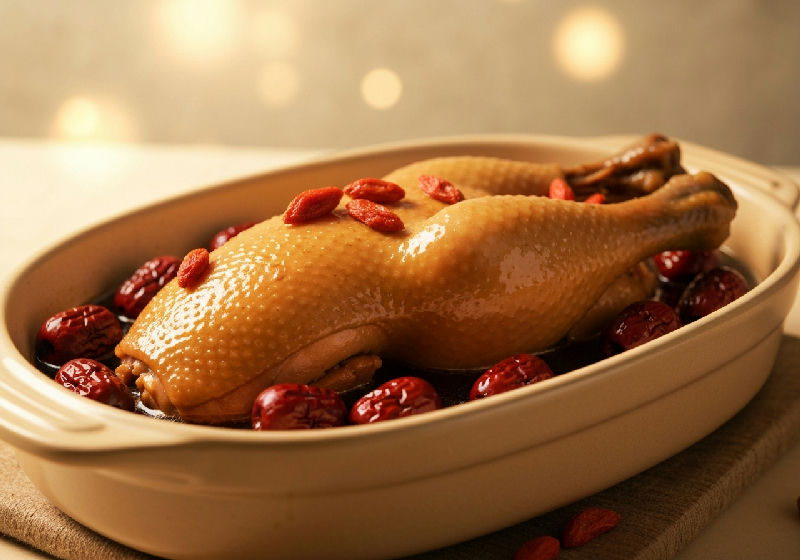 Braised Chicken with Red Dates and Goji Berries