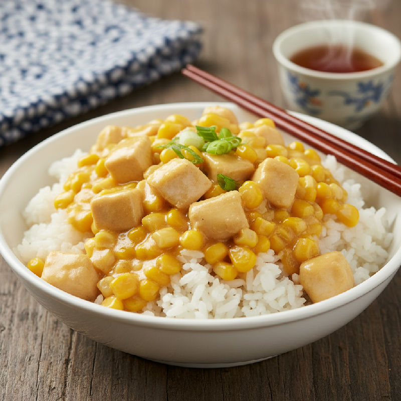Creamed Corn with Diced Chicken Rice