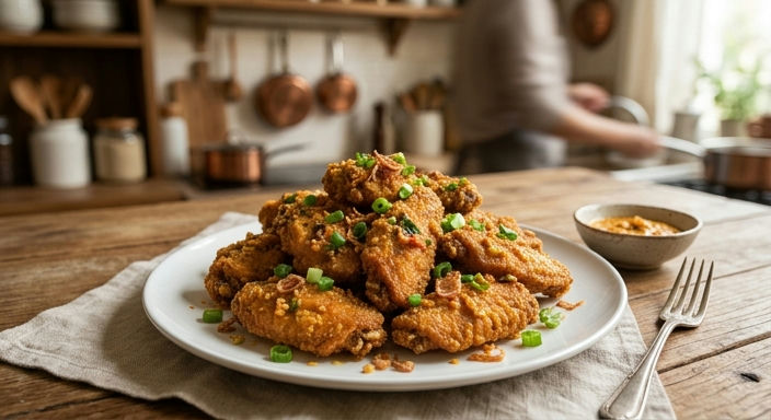 Salted Egg Yolk Crispy Chicken Wings