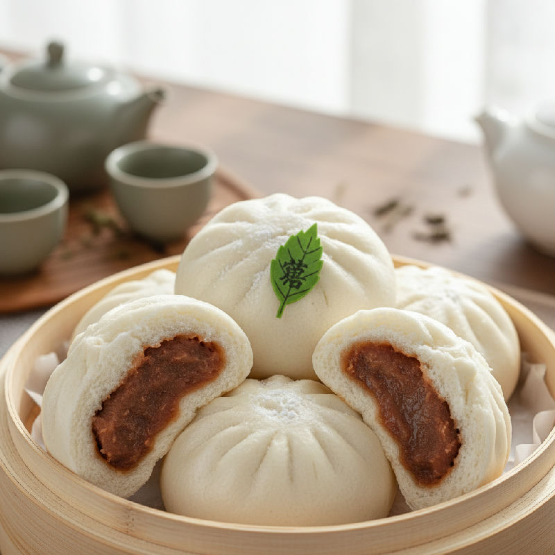 Red Bean Paste Buns (Rong Sha Bao)