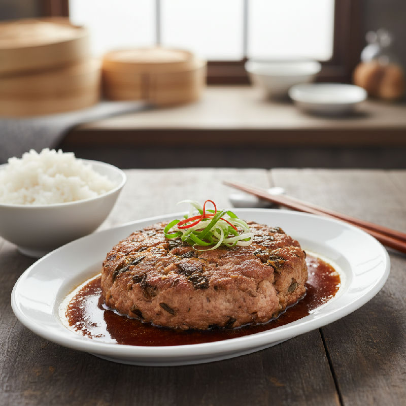 Steamed Pork Patty with Preserved Mustard Greens