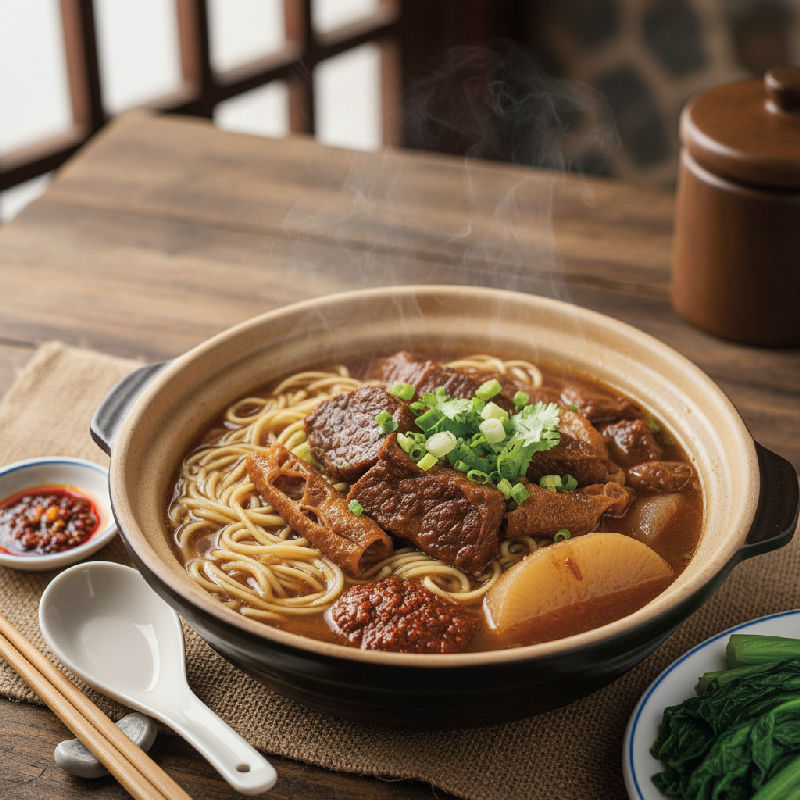 Braised Beef Brisket Noodles with Chu Hou Sauce