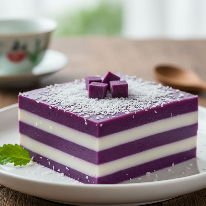 Purple Sweet Potato and Coconut Milk Jelly