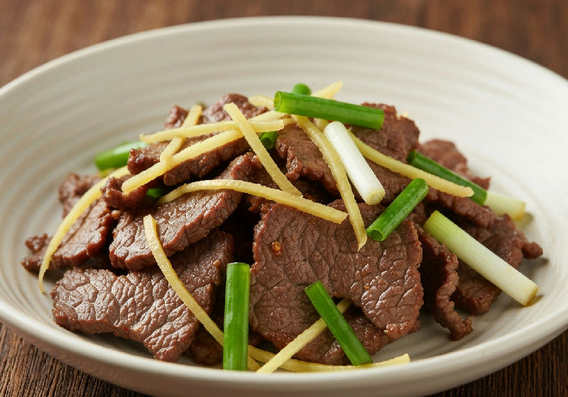 Stir-fried Beef with Ginger and Scallions