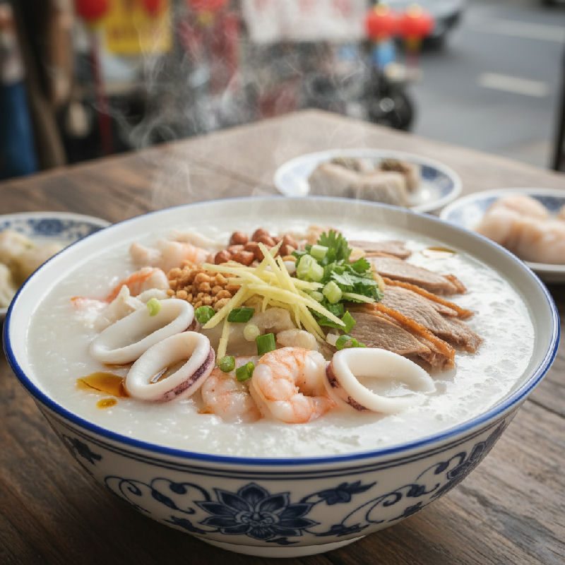 Sampan Style Congee with Seafood