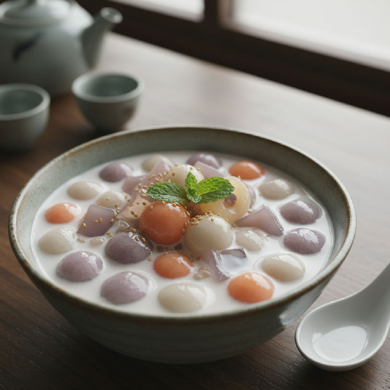 Sweet Taro Dumplings in Coconut Milk