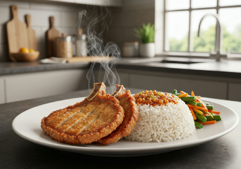 Baked Pork Chop Rice