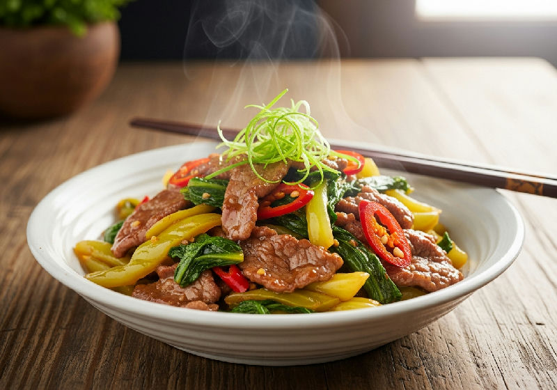 Stir-fried Beef with Pickled Mustard Greens