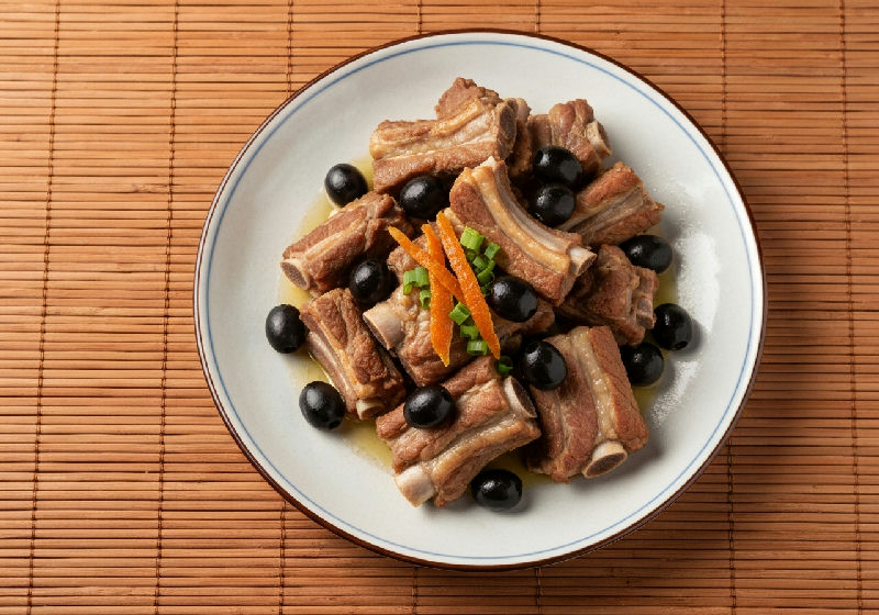 Steamed Spare Ribs with Preserved Black Olives and Dried Orange Peel