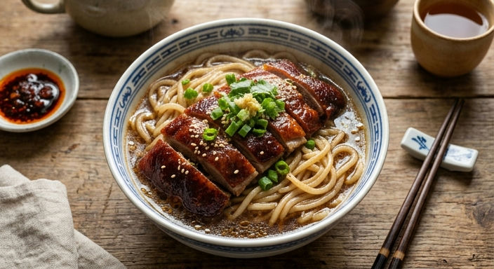 Roast Goose with Lai Fun Noodles