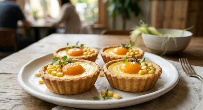 Korean Corn Cream Tart with Salted Egg Yolk