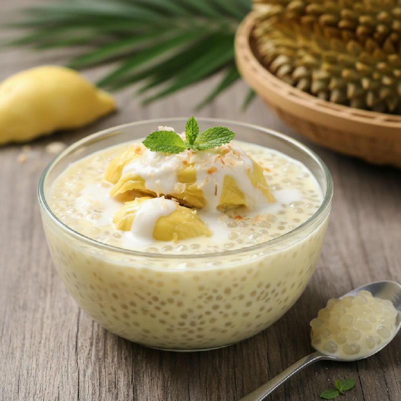 Durian Sago with Coconut Milk