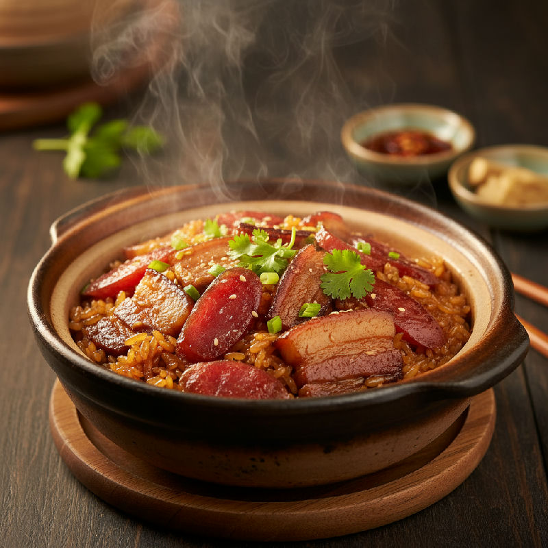 Sticky Rice with Cured Meats (Lap Mei Lo Mai Fan)
