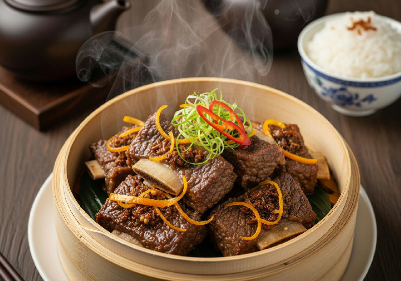 Steamed Beef Ribs with Orange Peel and XO Sauce