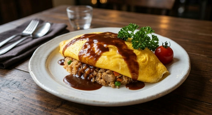 Japanese Omurice with Demi-Glace