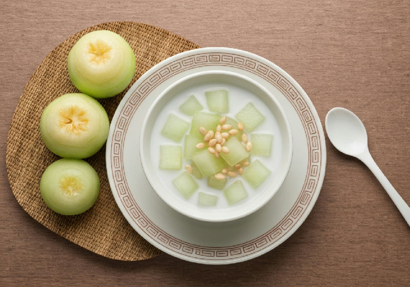 Winter Melon and Lotus Seed Sweet Soup with Coconut Milk