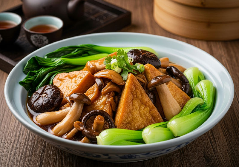 Braised Tofu and Mushrooms