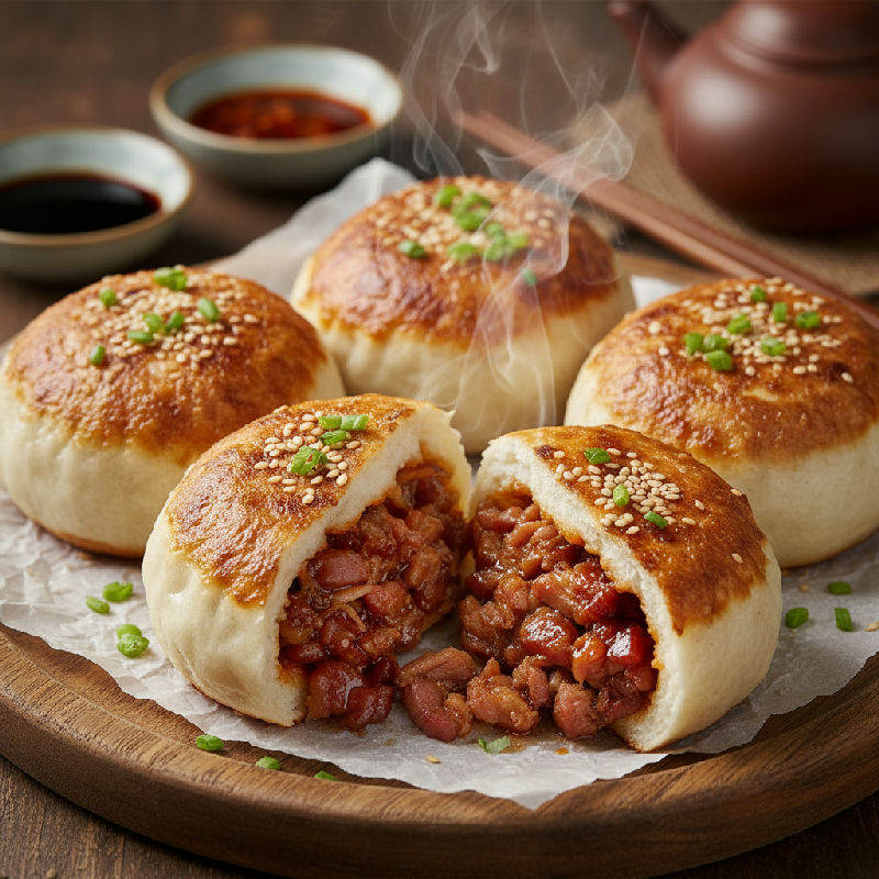 Pan-fried Char Siu Bao