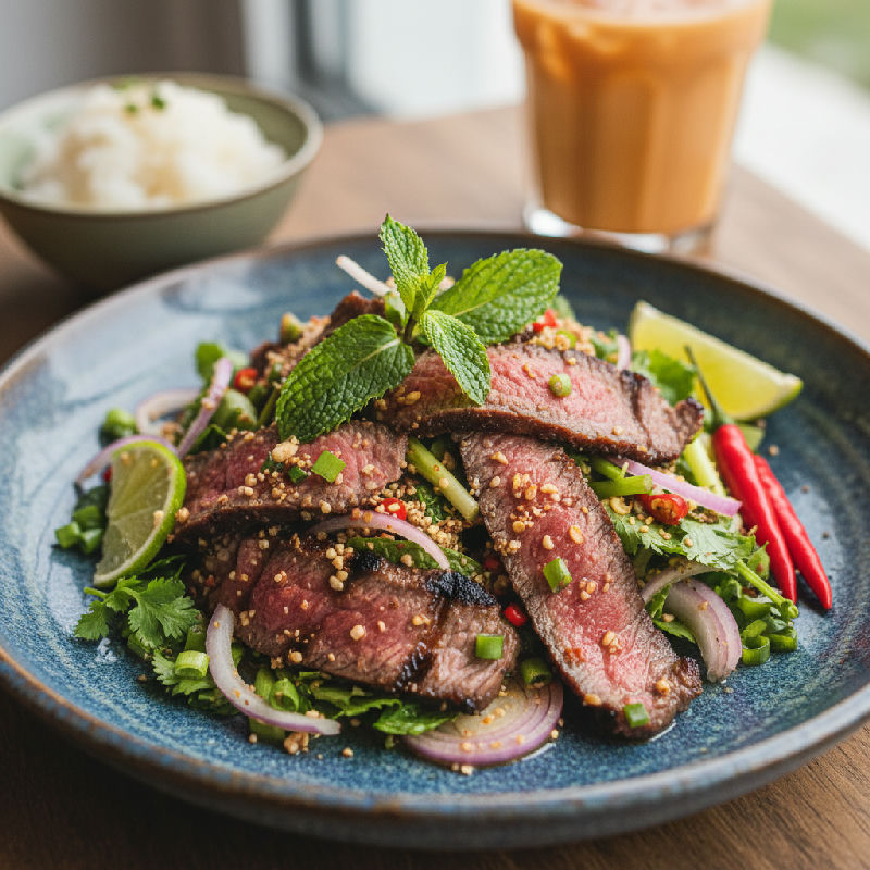 Nam Tok (Thai Grilled Beef Salad)