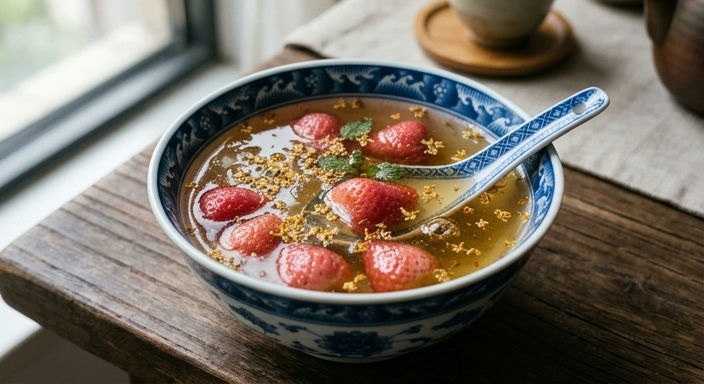 Strawberry Osmanthus Rock Sugar Sweet Soup