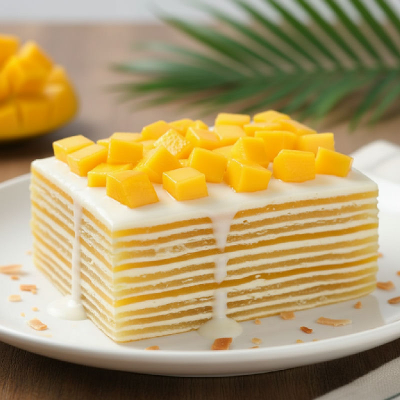 Layered Coconut Mango Pudding