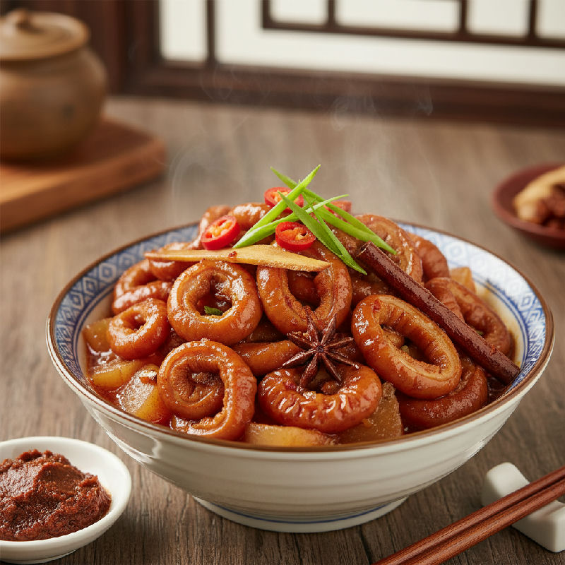 Braised Pork Intestines with Fermented Red Bean Curd