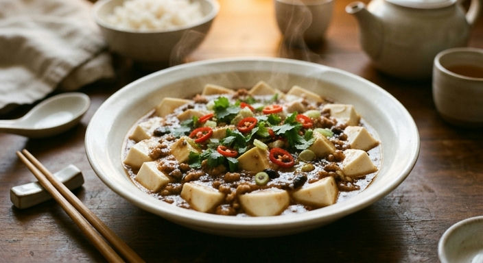 Fermented Black Bean Pork with Steamed Soft Tofu