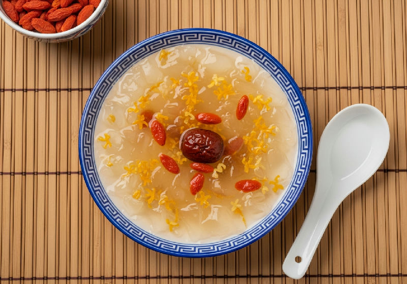 Osmanthus Jelly with Goji Berries