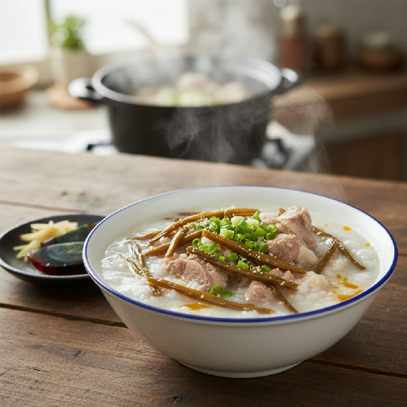 Dried Vegetable and Pork Bone Congee