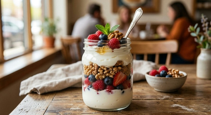 Greek Yogurt Parfait with Berries and Walnuts
